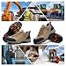 Imagen de Zapatos de Seguridad Hombre Mujer Calzado de Trabajo Ligeros Antideslizante Zapatillas de Seguridad con Punta de Acero Caqui 45