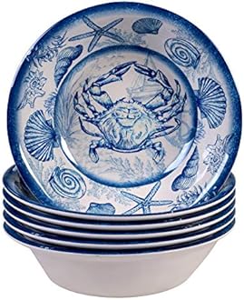 Certified International 89057 Oceanic 12 piece Melamine Dinnerware Set, Service for 4, Multi Colored