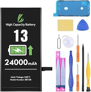 LL TRADER Battery Replacement for iPhone 13 with Repair Kit 24000 | 24000 mAh High Capacity Replacement Battery for model A2482, A2631, A2633, A2634, A2635