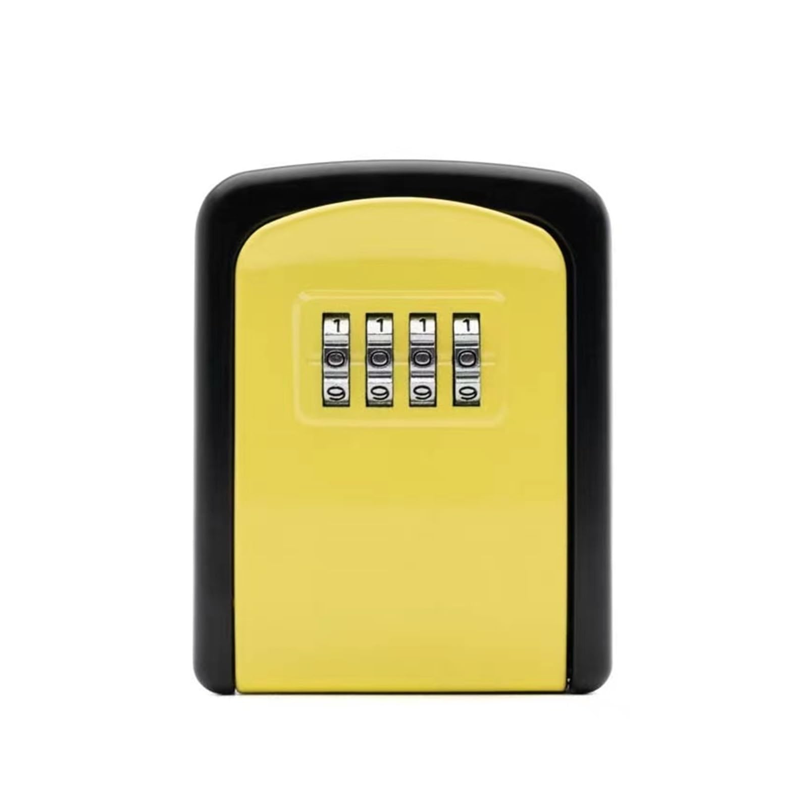 Safe Box, Aluminum Alloy Password Key Lock Box ， Wall Mounted Safe Waterproof Outdoor 4 Bit(Giallo)