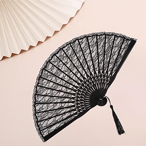 Oulii Hand Fan Paper Fans Wedding Fans For Party Favor Fancy Dress (Black) #TOP5