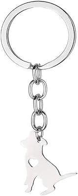 Art Attack Stainless Steel I Love My Pit Bull Keychain, American Pitbull Terrier Dog Lover Heart Pet Puppy Rescue Charm Pendant Key Ring Silver
