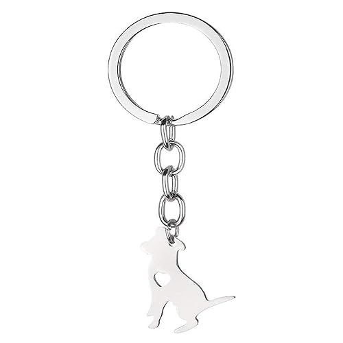 Art Attack Stainless Steel I Love My Pit Bull Keychain,