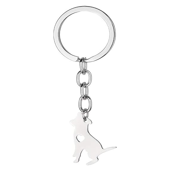 Art Attack Art Attack Silvertone I Love My Dog Lover Heart Outline American Pitbull Terrier Pit Bull Pet Puppy Rescue Pendant Keychain