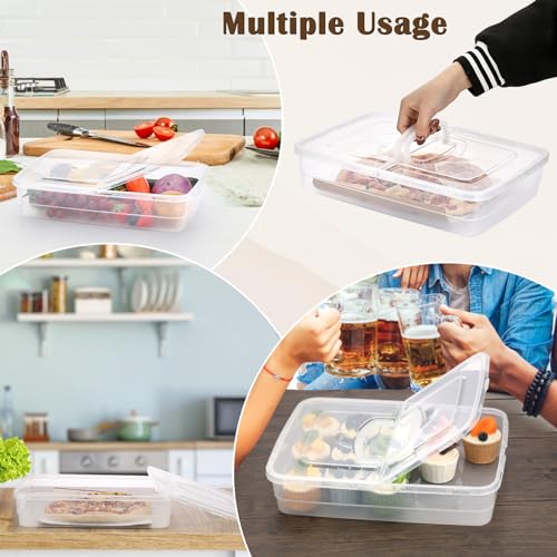 Contenedor para 4-6 bolas de masa de pizza hermético y transparente con asa 8