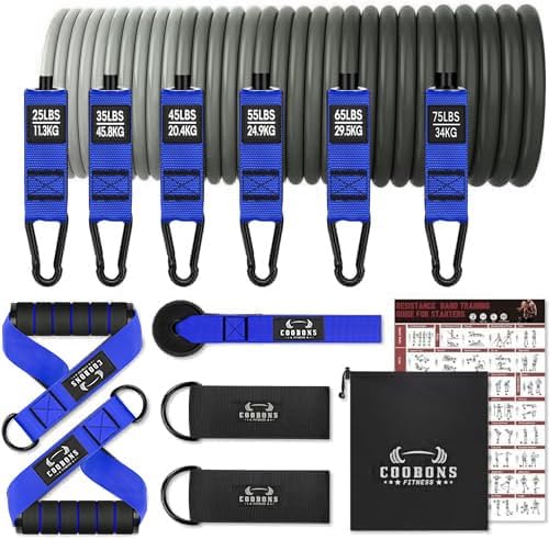 Heavy resistance bands with handles – 300lbs set