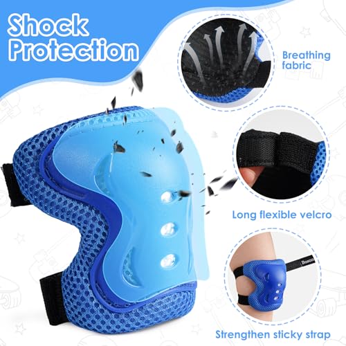 Image of BOSONER Kids /Youth Knee Pad Elbow Pads Guards Protective Gear Set for Roller Skates Cycling BMX Bike Skateboard Inline Skatings Scooter Riding Sports