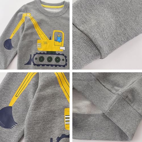 WEILAEIR Toddler Boy Long Sleeve Cartoon Pullover Crewneck Sweatshirt Tops Cartoon Shirt3