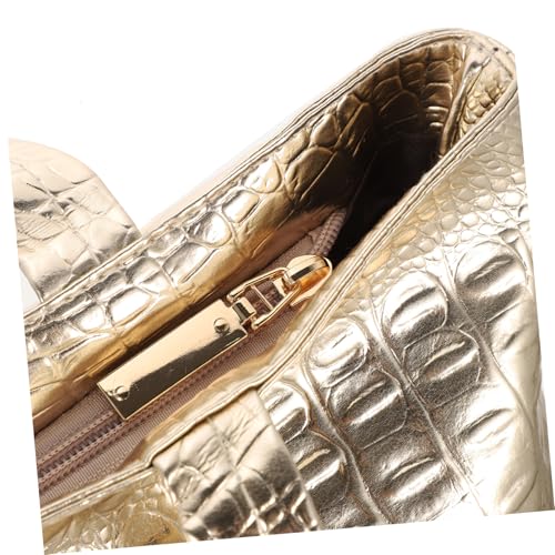 Bolso Satchel de PU para Mujer, 40x10x30 cm, Dorado miniatura 6