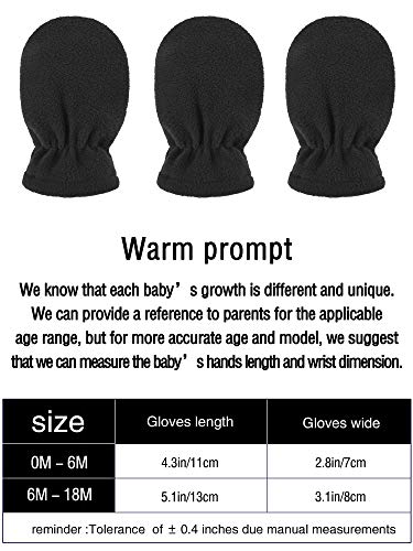 Image of SATINIOR 3 Pairs Baby and Toddler Winter Mittens Kids Fleece Warm Mittens for Baby Boy & Girl