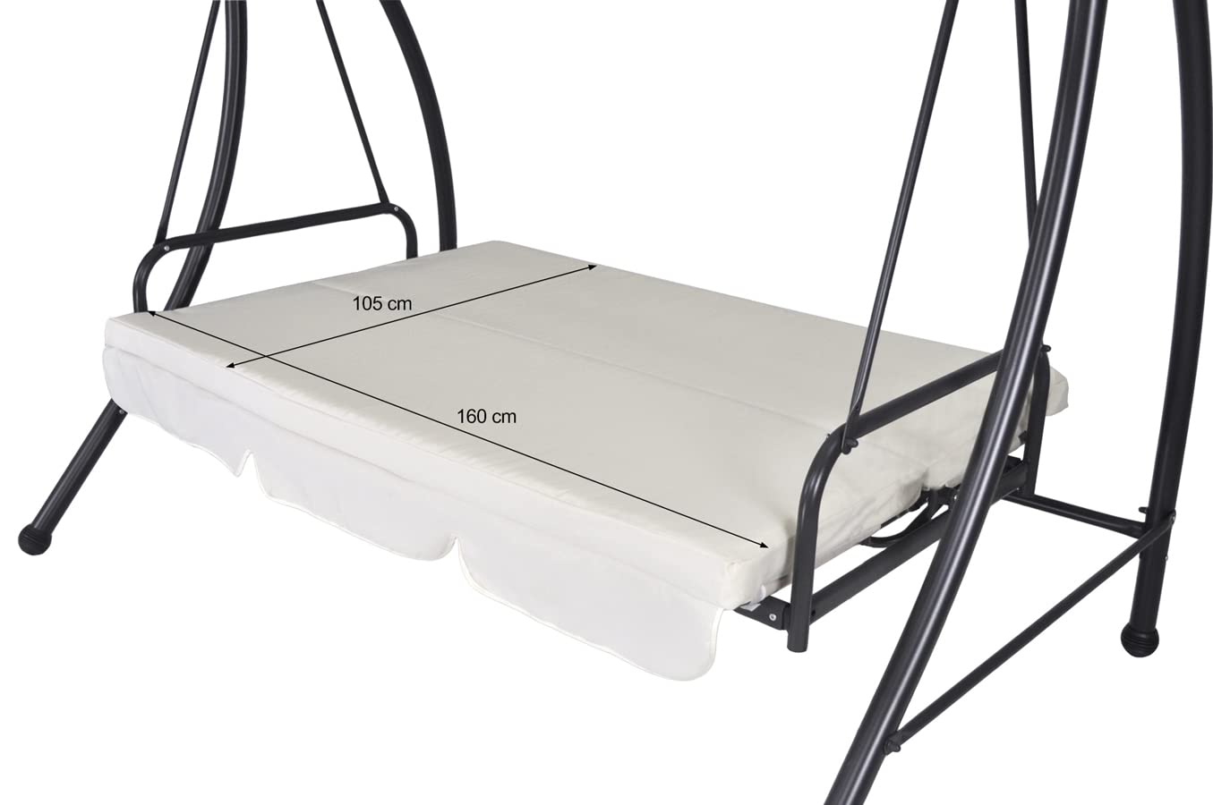 Dondolo da giardino 3 posti trasformabile in letto mod. Cayman