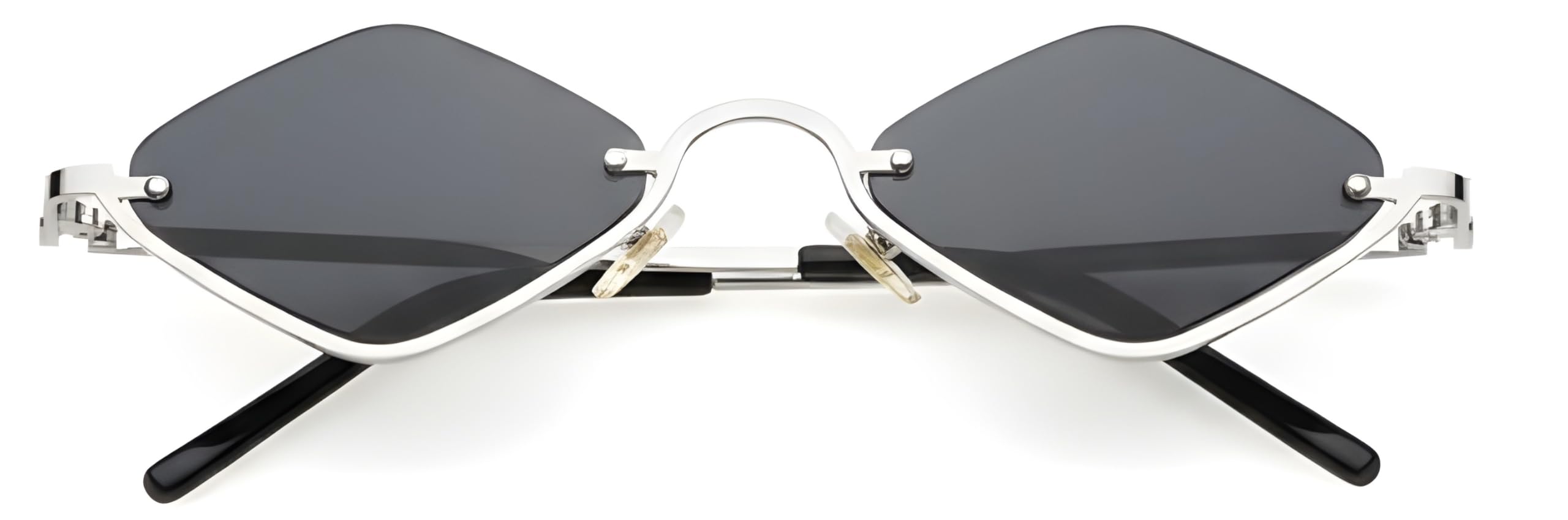 Roshfort Hexagon Rimless Sunglasses for Women | Lightweight Half-Rim Metal Frame | Trendy UV400 Protection Fashion Shades | Comfortable Outdoor & Daily Eyewear.-image-49