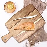 Acacia Wood Chopping Board with Handle Charcuterie Board Wooden Cutting Boards for Kitchen Meat Cheese Board Large Bamboo Chopping Boards Grazing Bread Serving Board Butcher Block Carving Board Tray - Image 5