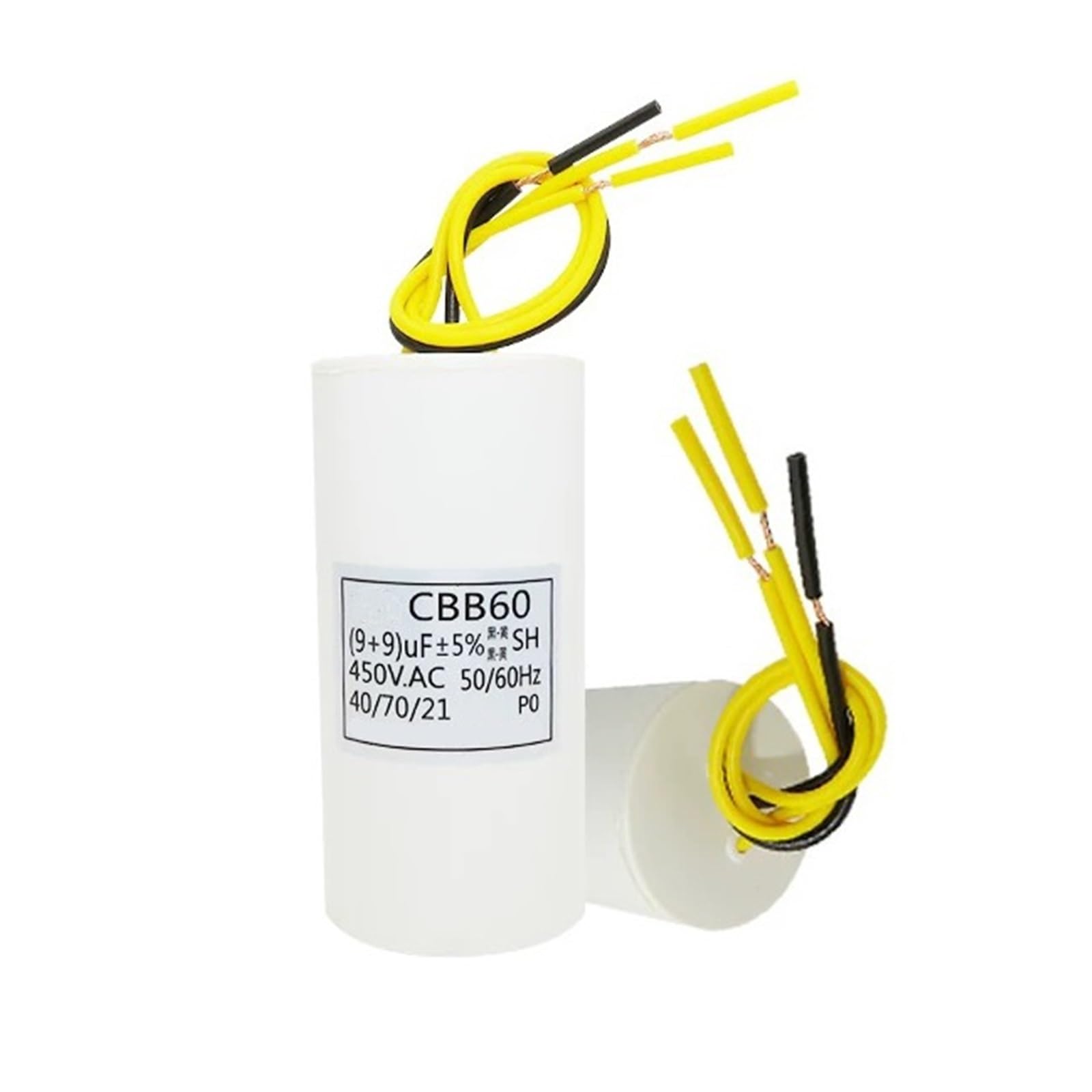 1PC CBB60 9UF+9UF Tre 3 fili 450V cella asta di sollevamento motore cancello condensatore di avviamento 450VAC