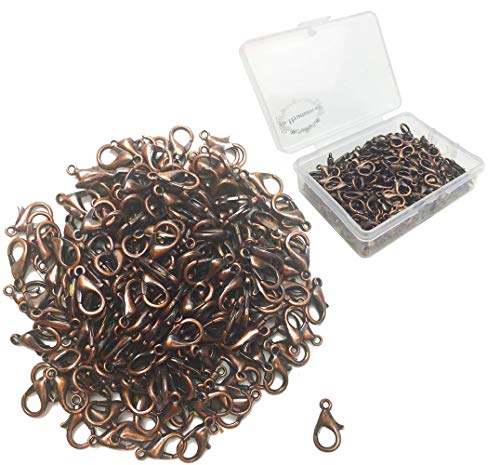 Hyamass 200Pcs Curved Lobster Clasps 7X12Mm Copper Plated Lobster Claw Clasps Diy Jewelry Fastener Hook,Necklace Diy Fasteners (Copper) #TOP28