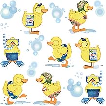Little Yellow Ducks Wall Stickers Kids Bathroom Removable Vinyl Wall Art Decals Wall Decor