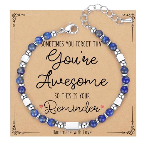 Tiny Gemstone Beaded Bracelets for Women Teen Girls, You are Awesome Jewelry Gifts for Women, Friends, Sister, Mom, Daughter...