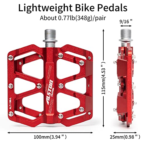 Alston Mtb Bike Pedals Cnc Bike Platform Pedals Cycling Pedals 3 Sealed Bearings 9/16 Non-Slip Bicycle Pedal For Bmx Mountain Road Bike #TOP1