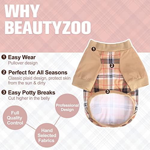 Beautyzoo Dog Clothes For Small Medium Dogs, Pet T Shirts Cotton Stretchy Dog Shirts For Spring Summer Days, Puppy Clothes Vest Size Xs S For Boy Or Girl Outfit Apparel Pink Brown #TOP5