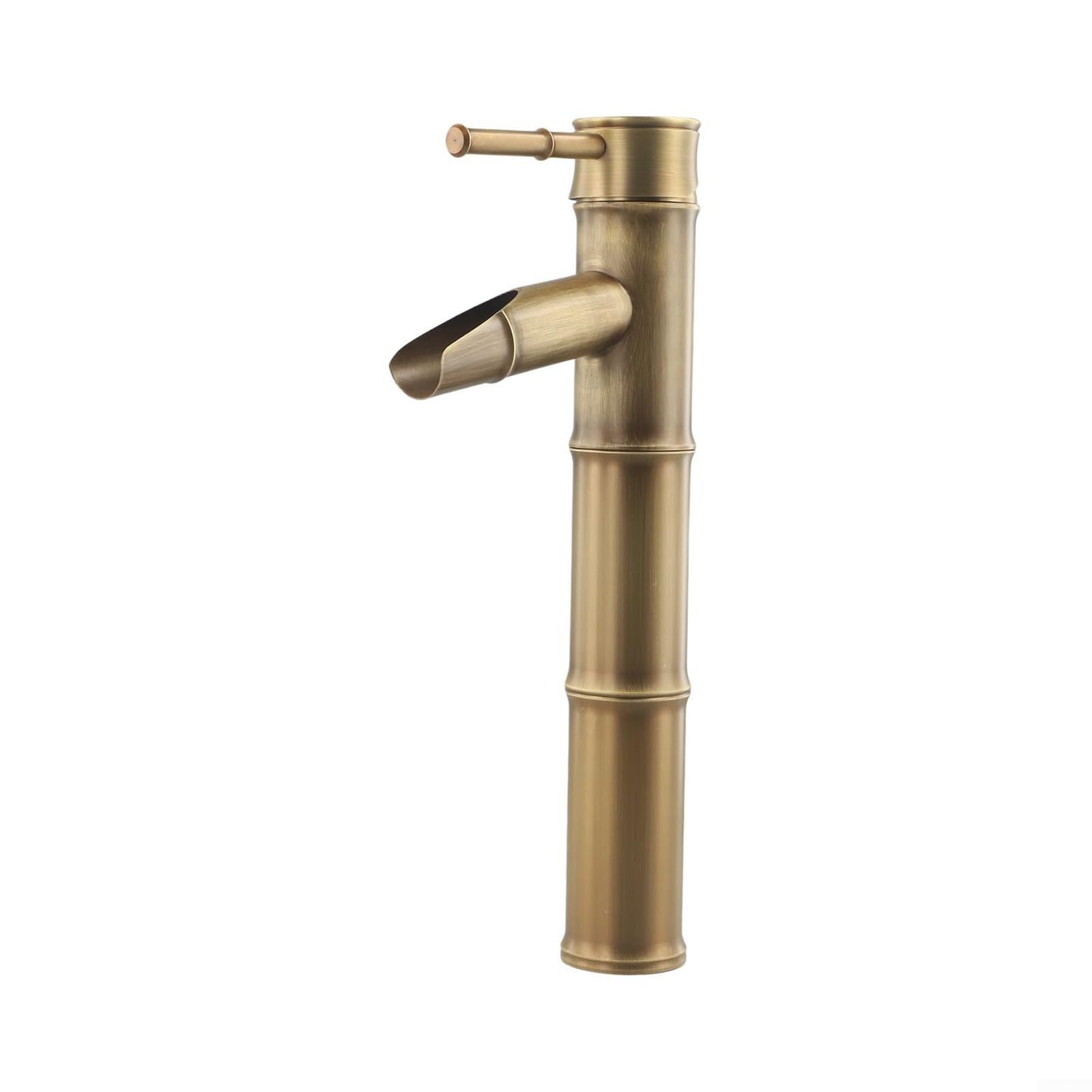 SOHNVWTGD Faucet,Antique Brass Basin Faucet Rust Retro Bathroom Sink Taps Bathroom Hot and Cold Water Basin Faucet(L)