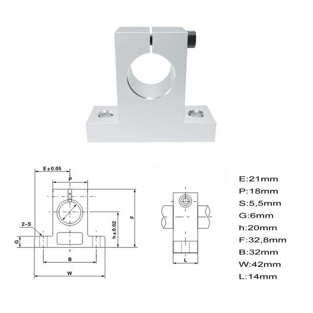 2 Stück 500mm Linearwelle 8mm Durchmesser Linearführung Set Horizontale Präzisionswelle Linearschiene mit Linearkugellager Wellen halterung Vertikaler für 3D Drucker CNC DIY