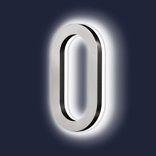 Números de casa LED retroiluminados de 5 pulgadas, níquel satinado, placa iluminada, para exteriores e interiores, moderno, bajo voltaje o 120 V,