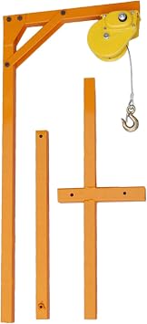Air Conditioner Ladder Crane, Stainless Steel Hand Winch Air Conditioner Lifting Tool Electric Pulley System Outside Installation Bracket Crane Lift Folding Self-Locking Manual Winch15M