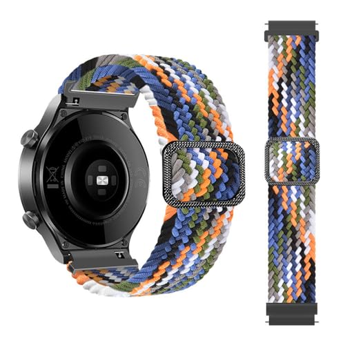 SamsungおよびHuaweiスマートウォッチ用ナイロン編み伸縮性ループストラップ、Redmi Watch 5、20、22mm折りたたみバックル、12、22mm