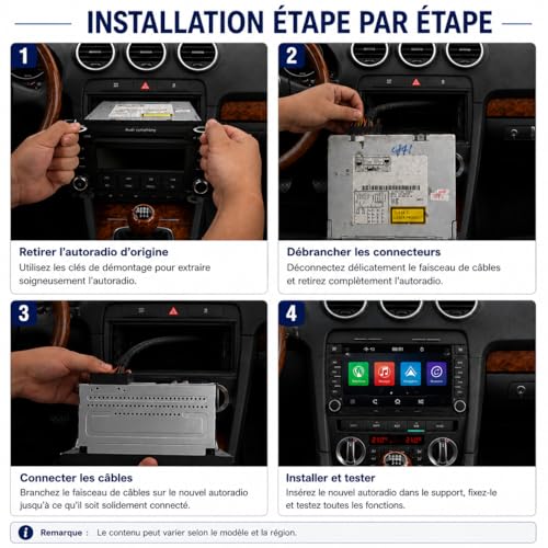Autoradio Linux Audi S4 Android Auto CarPlay sans fil Bluetooth RDS - 2