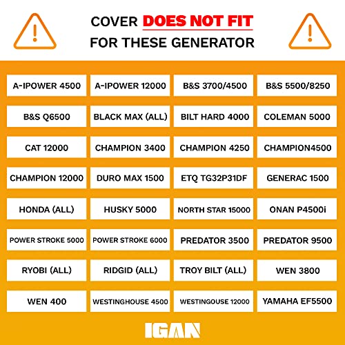 Igan Generator Tent Running Cover, Ultra Heavy Duty Tarpaulin Enclosure, Portable All-Weather Generator Rain Shelter For Most 3500W-12000W Generators, Black Generator Cover #TOP7