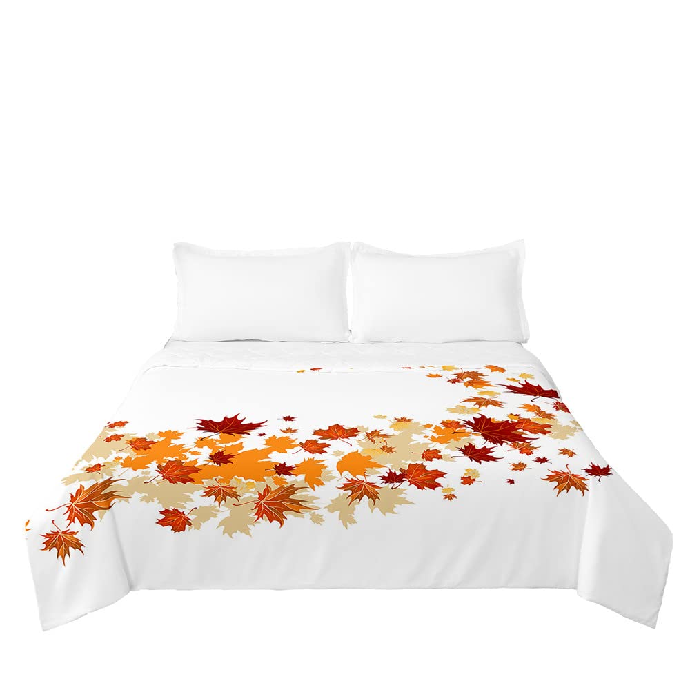 Odot Colcha Verano Cama 90/150 Modernas, Diseño Colcha Bouti Cubrecama Acolchada Microfibra Extra Suave,Colcha Cubre Cama Multiusos Entretiempo para Privamera (180x220cm,Hoja de Arce 5)