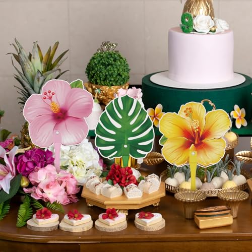 Éventails tropicaux légers en plastique durable pour décoration de buffet jungle