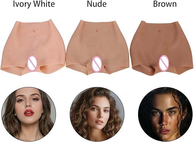 Silicone Realistic Vagina Panties Hip Buttock No Sticky for Crossdresser Transgender Cosplay Size L4