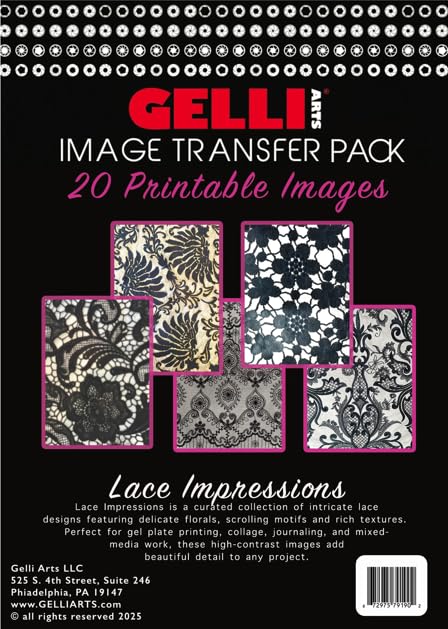 Feuilles transfert d'images pour impression gel scrapbooking et loisirs créatifs Gelli Arts