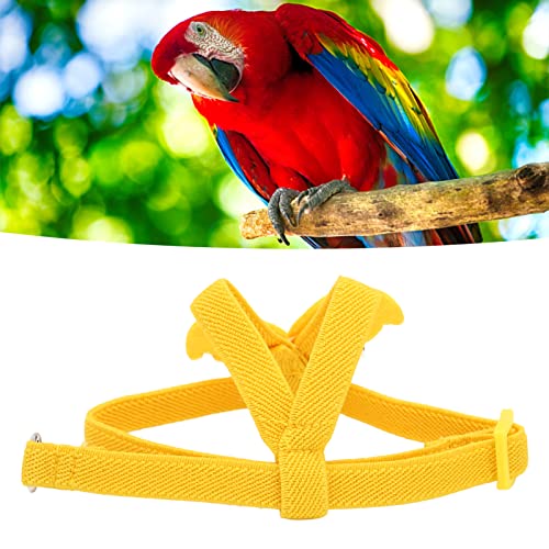 Image of Bird Harness Leash, Premium Bird Harness and Leash Pet Outdoor Flying Rope Training Supplies for Parrots Pigeons Birds(Yellow)