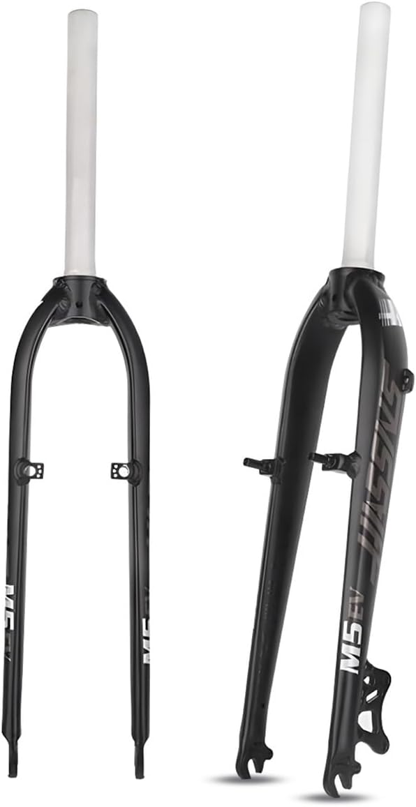 26" 27.5" Mountain Bike Rigid Fork 1-1/8" Threadless Straight Tube Bike Front Forks QR 9X100mm Disc/V Brake Aluminum Alloy Super-Light Bike Hard Forks