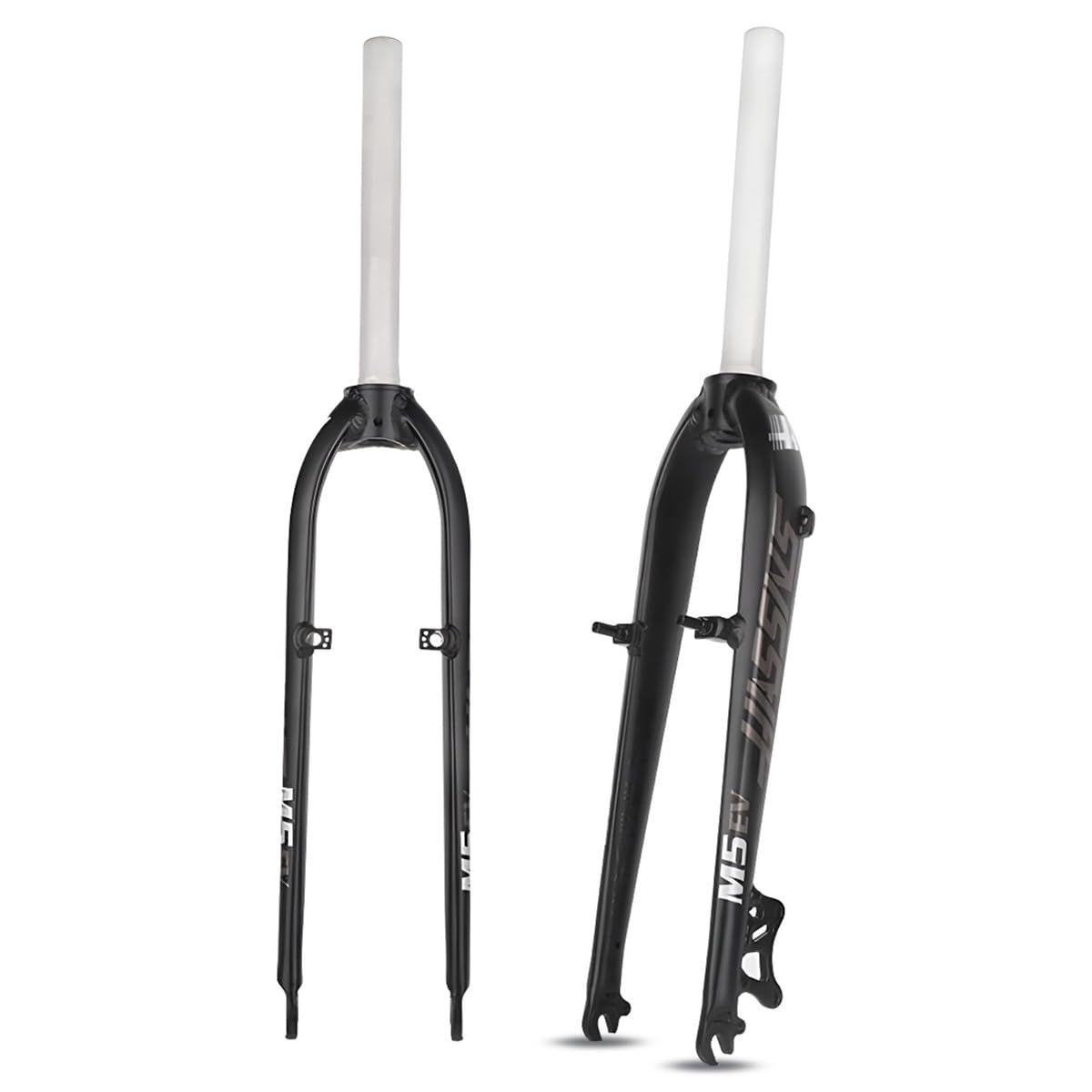 XGSUZNE 26" 27.5" Mountain Bike Rigid Forks 1-1/8" Threadless Straight Tube Aluminum Alloy Mountain Bike Front Forks QR 9X100mm Disc/V Brake Bike Hard Front Fork 825g