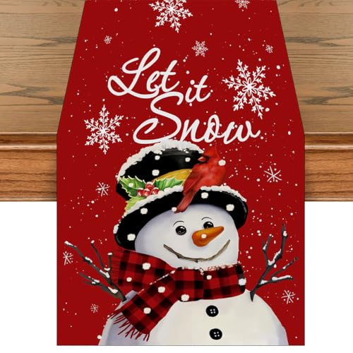 Weihnachtsdeko Tisch Tischläufer, Mode Schneemann Weihnachten...
