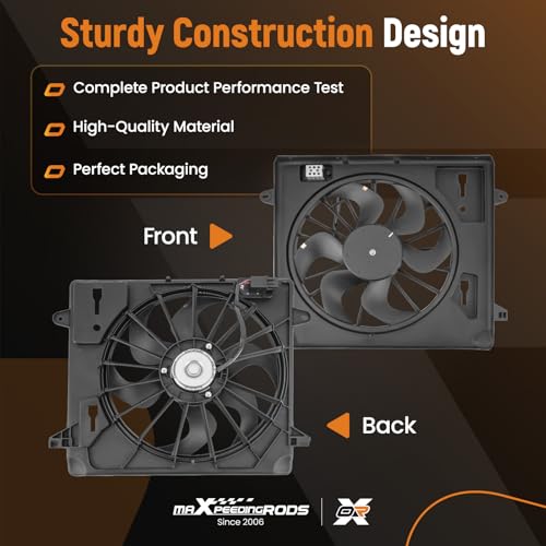 Image of maXpeedingrods Engine Radiator Cooling Fan Assembly for Jeep Wrangler JK V6 3.8L 2007-2011