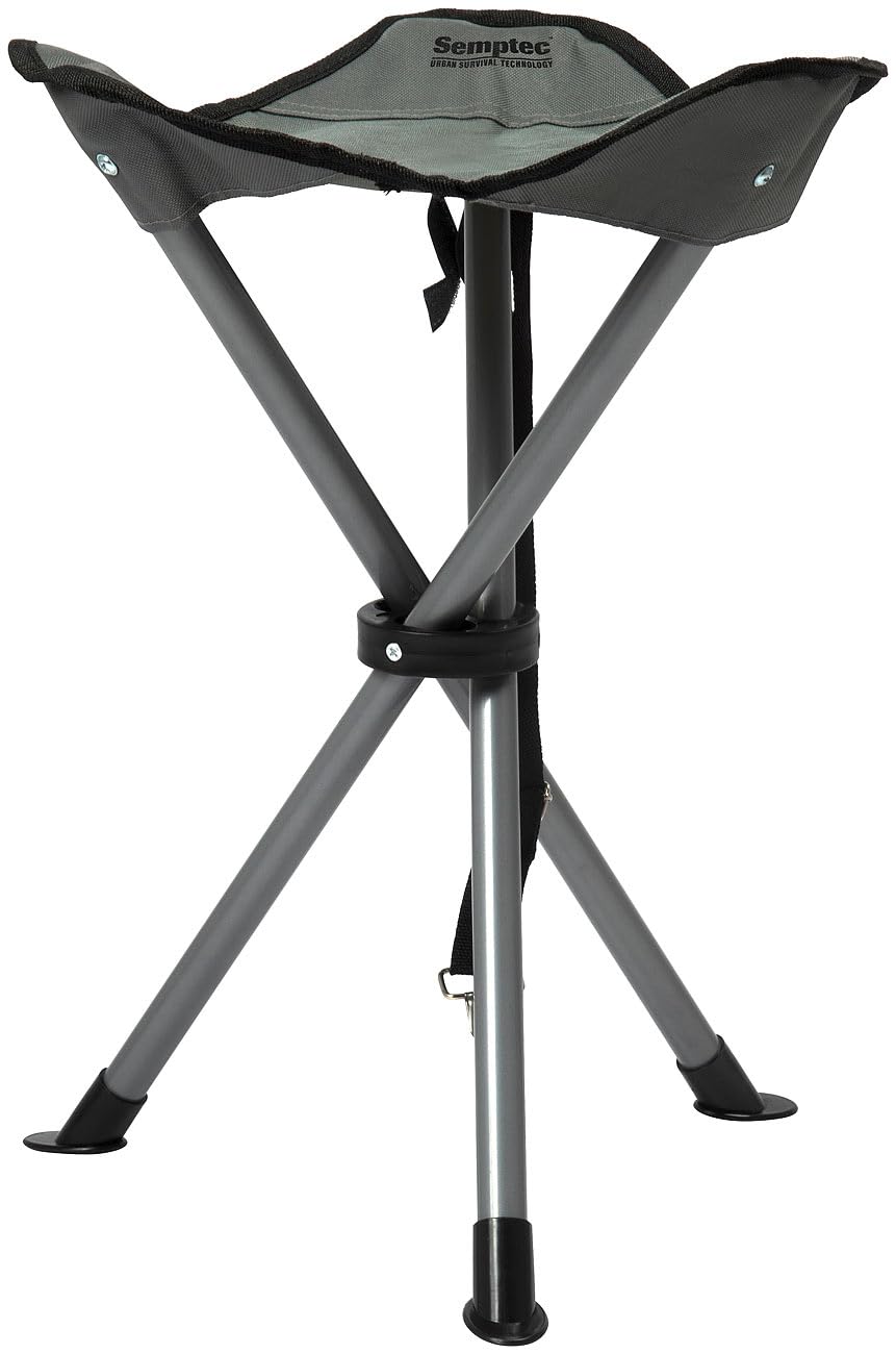 Semptec Urban Survival Technology Klapphocker faltbar: 4er-Set Dreibein-Camping-Hocker, 43 cm Sitzhöhe, mit Tragetasche (Mini-Hocker, Campinghocker faltbar, Stuhl)