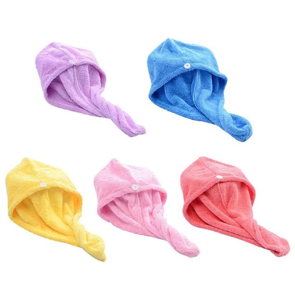 Koffing Hair Towel Wrap for Women-Quick Drying Microfiber Towel for Hair with Elastic Loop for Tying-Super Absorbent Head Towels Wrap for Ladies Hair Turban 3