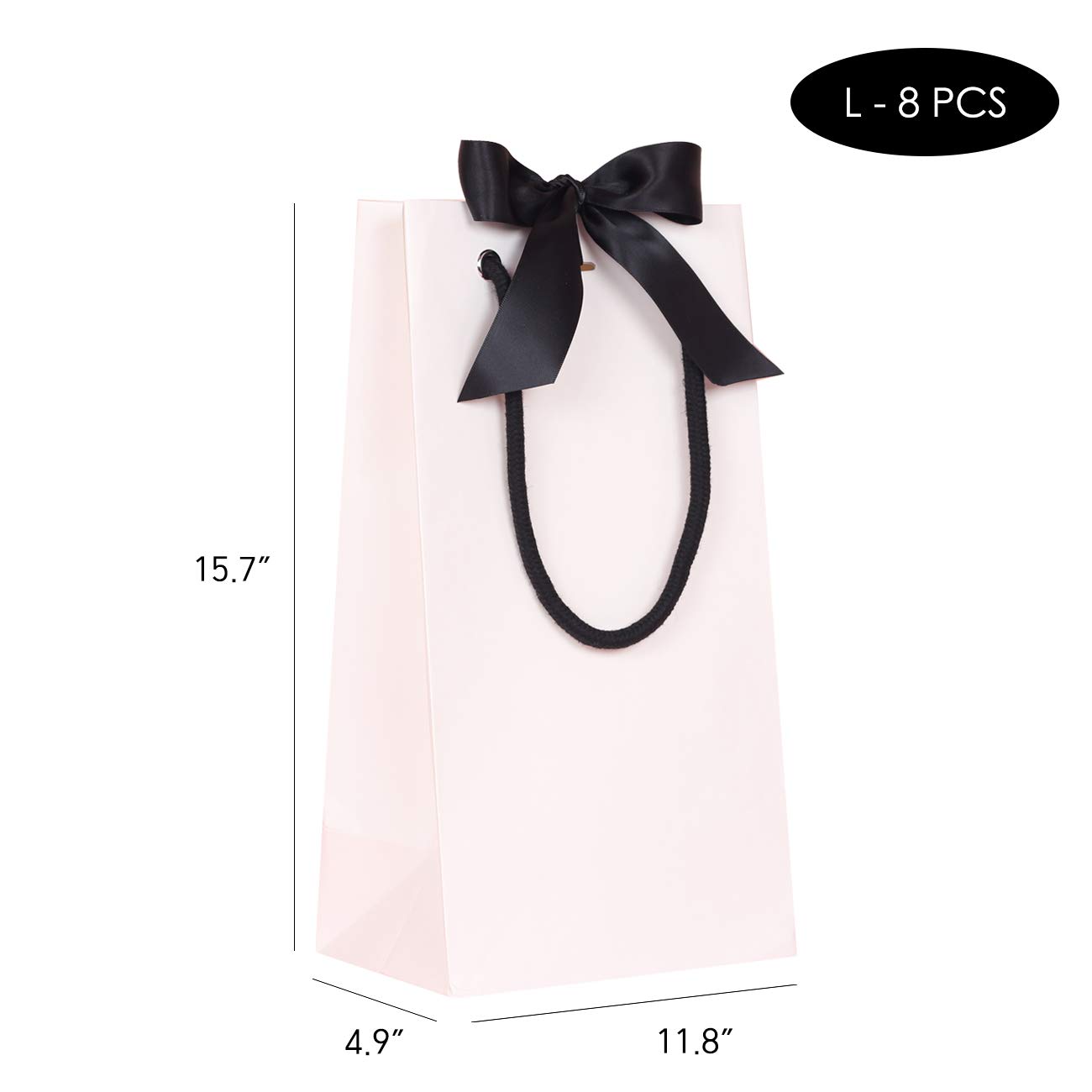 PAPERIST 8 elegante Geschenktüten mit Satinschleifen und robusten, dicken Geschenkbeutel, perfekt für Hochzeitsgeschenktüten