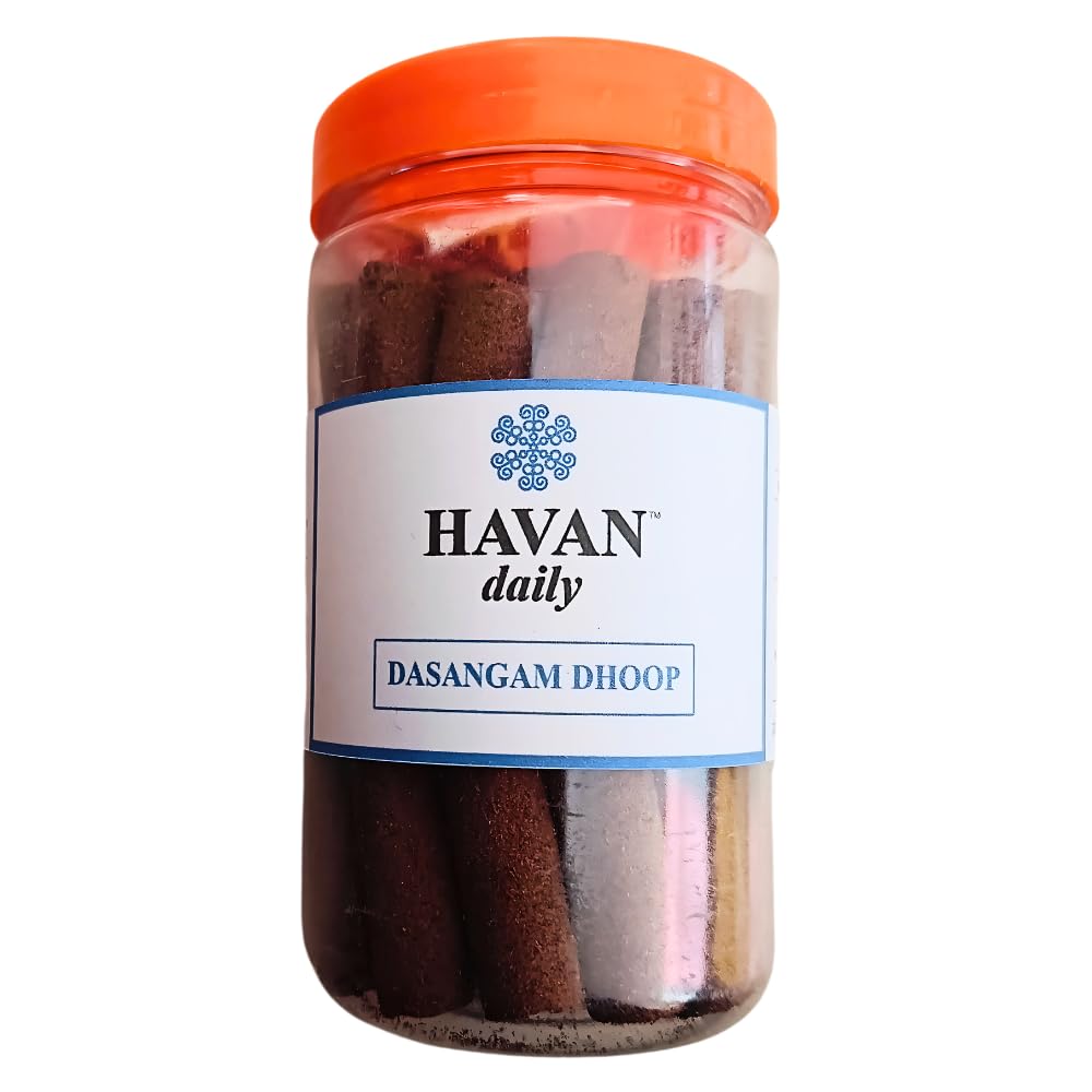 Havan Dhoop Sticks Made with Havan Samagri, Gangaajal, Ayurvedic Herbs, Purely Natural, No Charcoal and No Artificial Fragrance - 30 Sticks