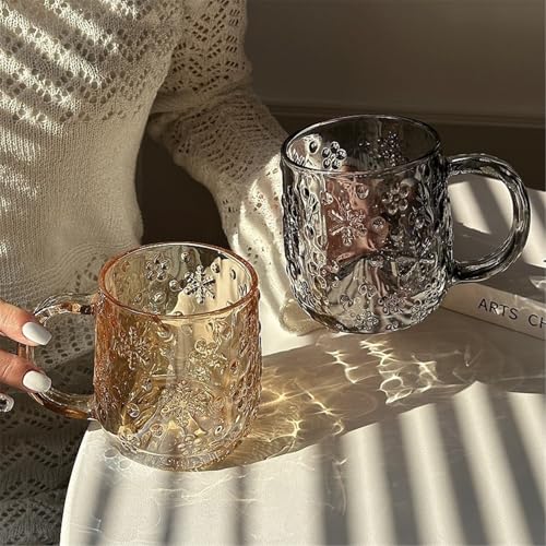 Taza de vidrio de fácil agarre con asa gris para evitar quemaduras y caídas 6
