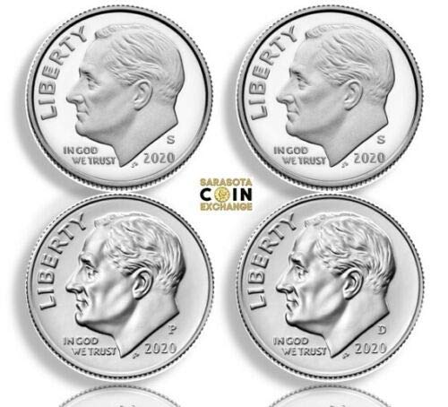 2020 Various Mint Marks Roosevelt Dime Update Set 4 Coin Update Set PF