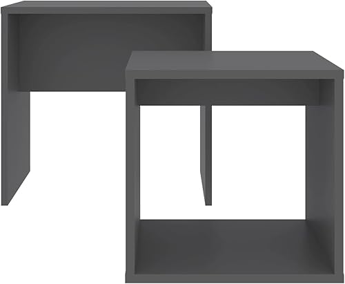 Miniatura 4 de Juego de mesa auxiliar y mesa auxiliar, juego de mesa auxiliar, juego de mesa auxiliar, mesa de café, mesa de centro para sala, juego de gris, 18.9