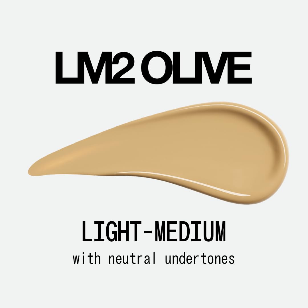 about-face THE PERFORMER Skin-Focused Foundation LM2Olive – Medium Coverage, Long-Wear, Breathable & Buildable Base – Clean, Vegan, Hydrating Formula with Blue Agave & Chlorella – 1.08oz