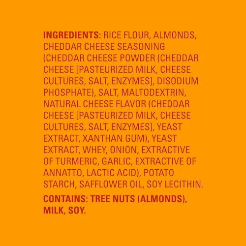 Image of Blue Diamond Almonds Nut-Thins Gluten Free Cracker Crisps, Cheddar Cheese, Family Size, 7.7 oz (Pack of 6)