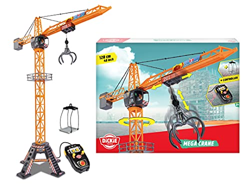 Dickie Toys - Mega Crane (120 cm) – extra großer Spielkran für Kinder von 3 - 5 Jahren, mit Fernbedienung, Seilwinde… – Bild 6