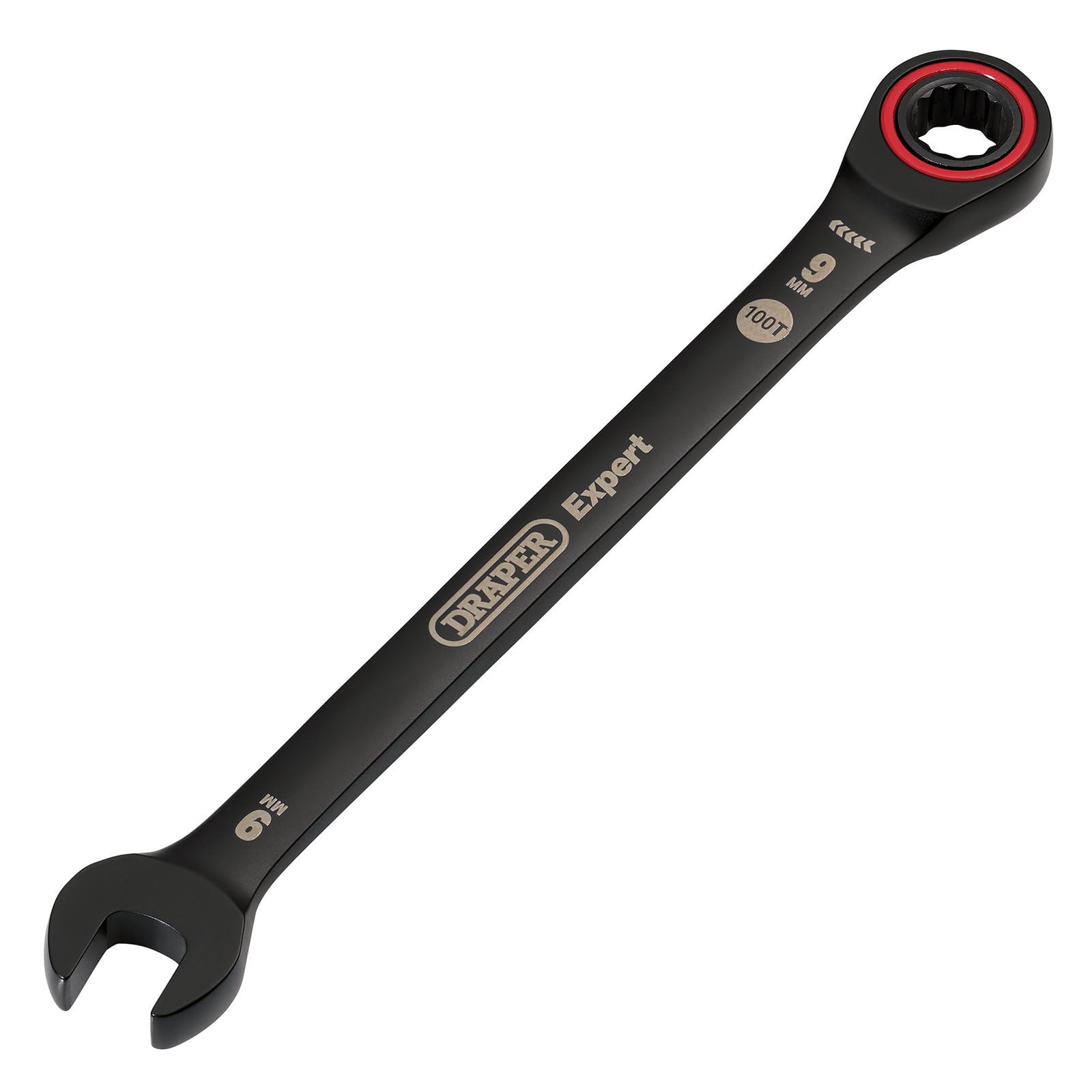 Draper 03880 Expert HI-TORQ Metric Ratchet Combination Spanner, 9mm, Black